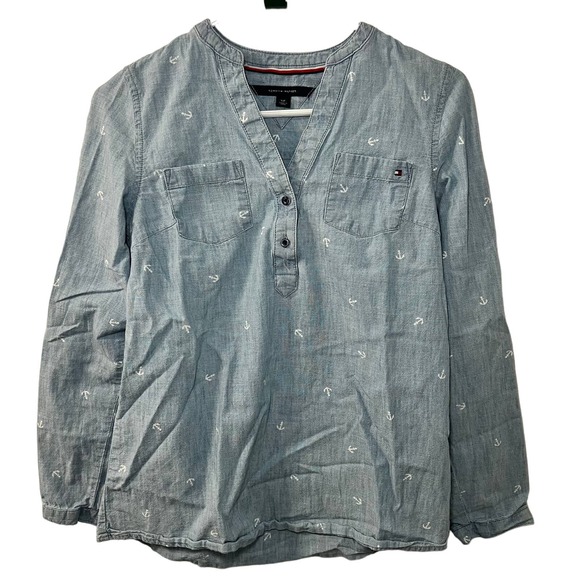 Women's Tommy Hilfiger Anchor Button Down Size S - Picture 1 of 6